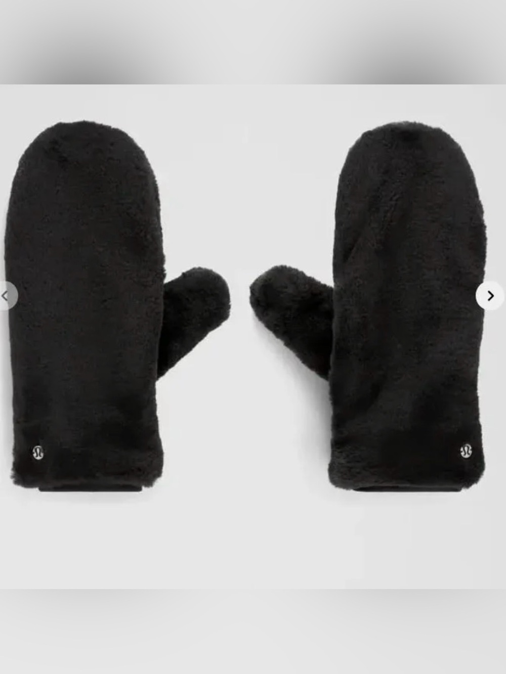 Lululemon Cozy Black Fuzzy Mittens